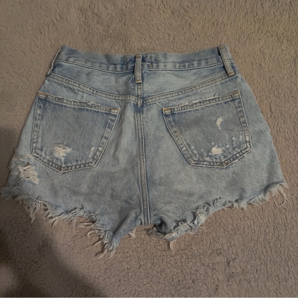 Agolde Parker Vintage Cut Off Light Blue Denim Shorts Swapmeet Jean Distressed - Picture 8 of 8